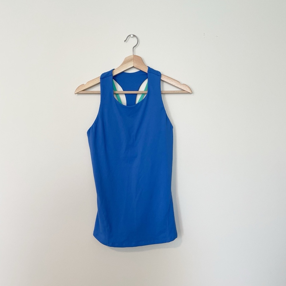 Fabletics Boost Built In Bra Blue Work Out Tank - Picture 2 of 5